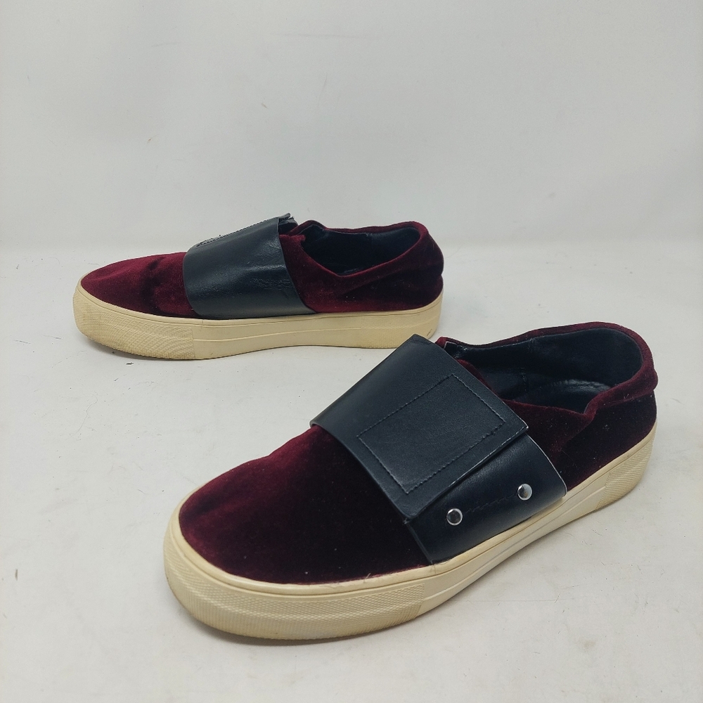 Design Lab Lord & Taylor Burgundy Red Velvet Platform Shoes Maximalism Size 7.5